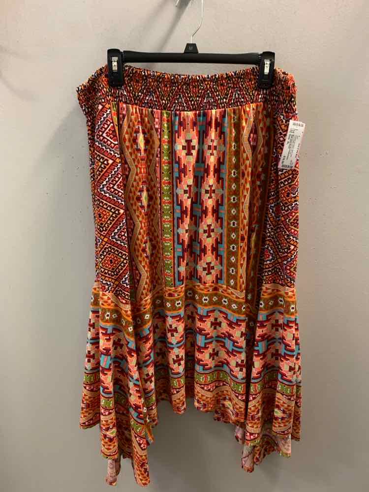 NEW DIRECTIONS Dresses and Skirts Size XL Multi-Color SOUTHWESTERN A-LINE Skirt