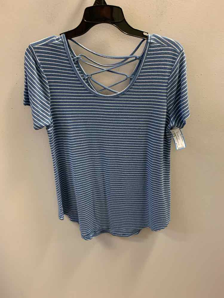 PINK ROSE Tops Size M BLUE/WHT Stripe TOP