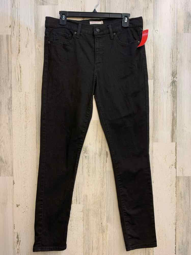 PRE-OWNED Size 12 LEVI'S BOTTOMS Black SKINNY Pants/SHAPING SKINNY JEANS