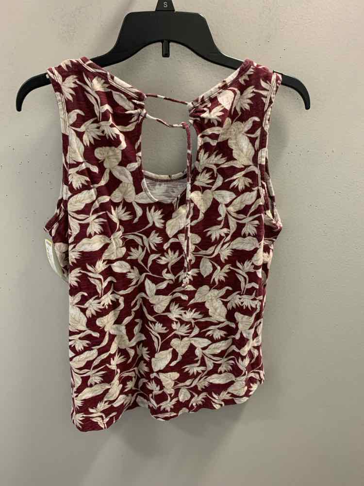 OLD NAVI Tops Size L MAROON/WHITE LEAFS TOP