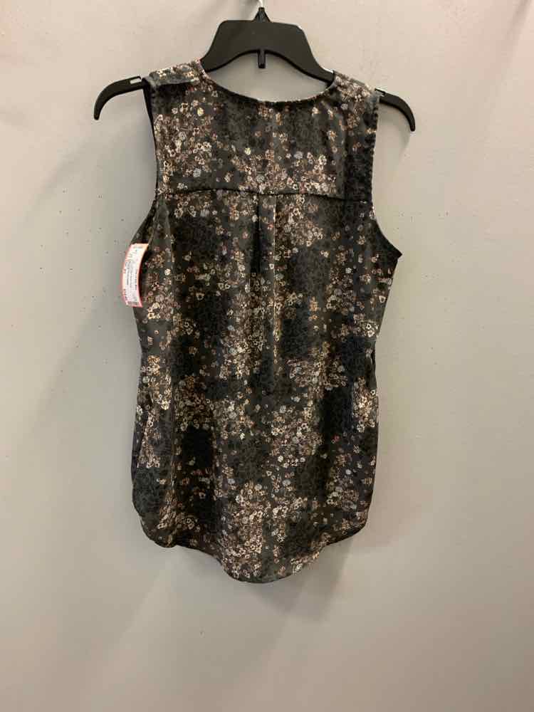 MAURICE Tops Size XS GRY/WHT/BGE Floral SLEEVELESS TOP