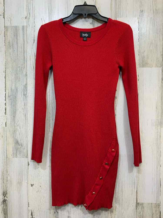 PRE-OWNED BY & BY Dresses and Skirts Size M Red RIBBED BODY CON Dress/RED RIBBED