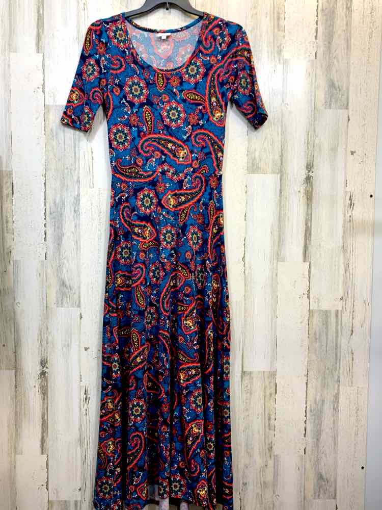 PRE-OWNED LULA ROE Dresses and Skirts Size M BLACK/TEAL/PURPLE/YELLOW/RED Dress/