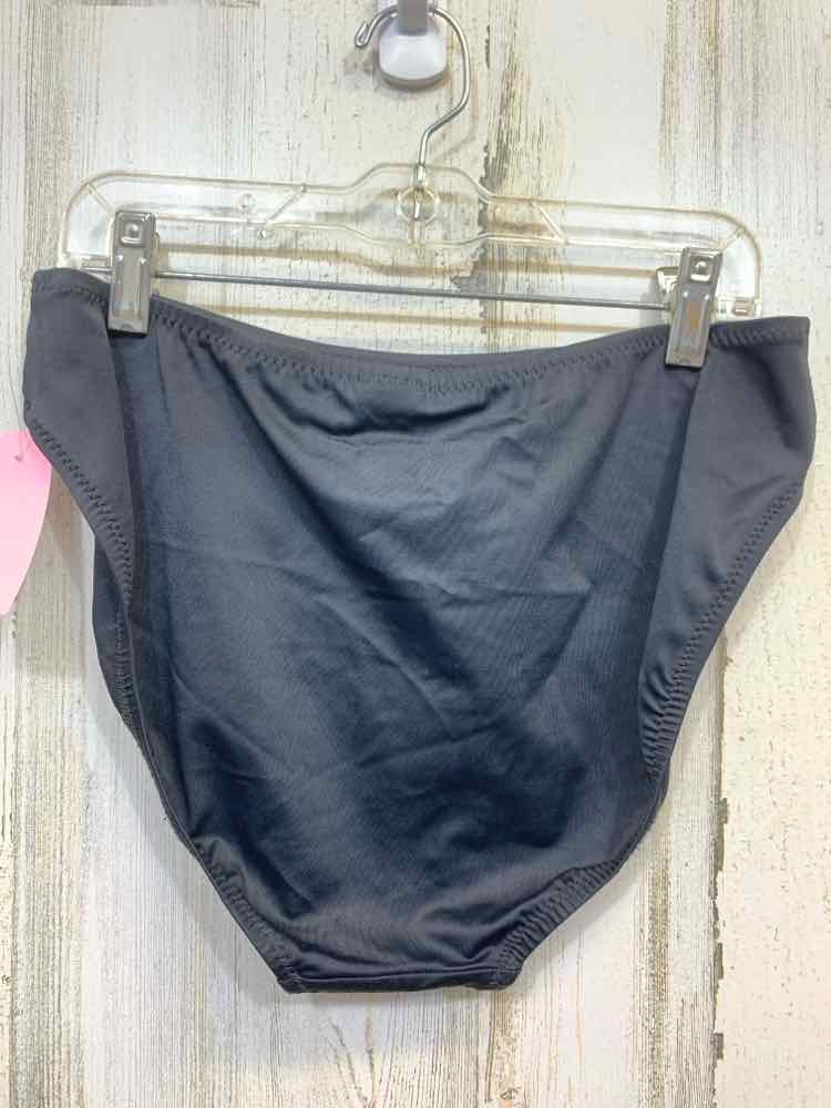 PRE-OWNED J. CREW Swimwear Size 12 Black Solid BIKINI BOTTOM Swimsuit