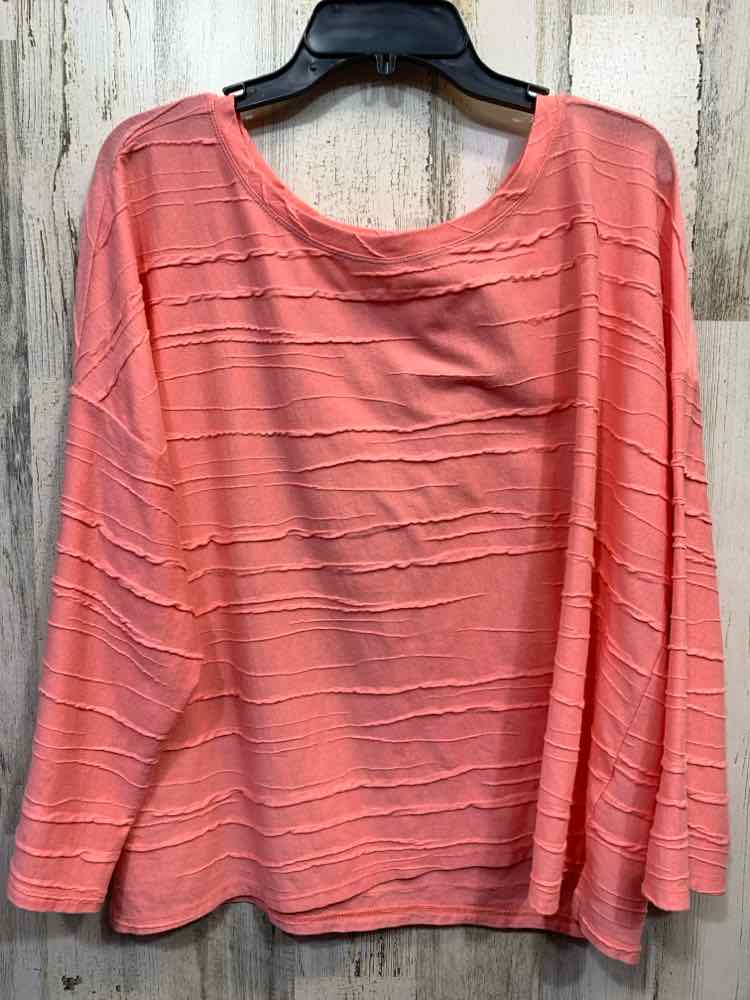 PRE-OWNED HABITAT Tops Size XL BABY PINK RIPPLE LONG SLEEVE Shirt/BABY PINK RIPP