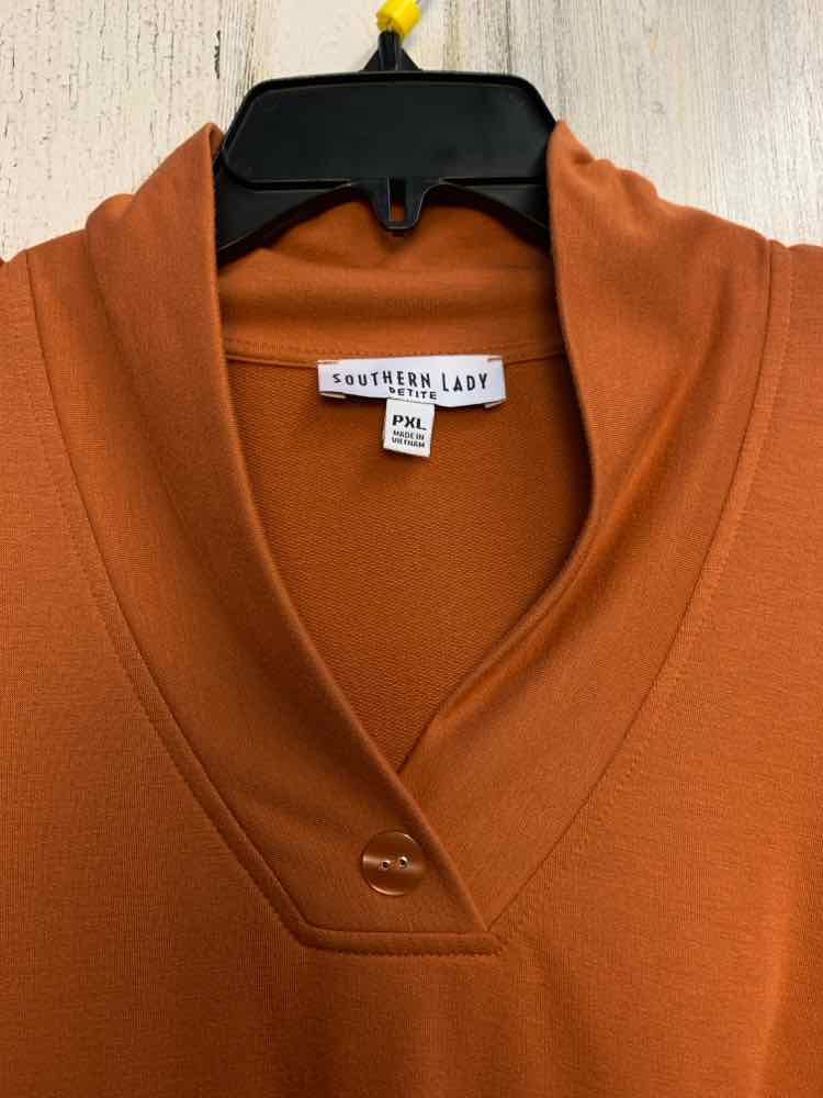 PRE-OWNED SOUTHERN BREEZE Tops Size PXL Pumpkin 3/4 SLEEVE TOP/V NECKLINE