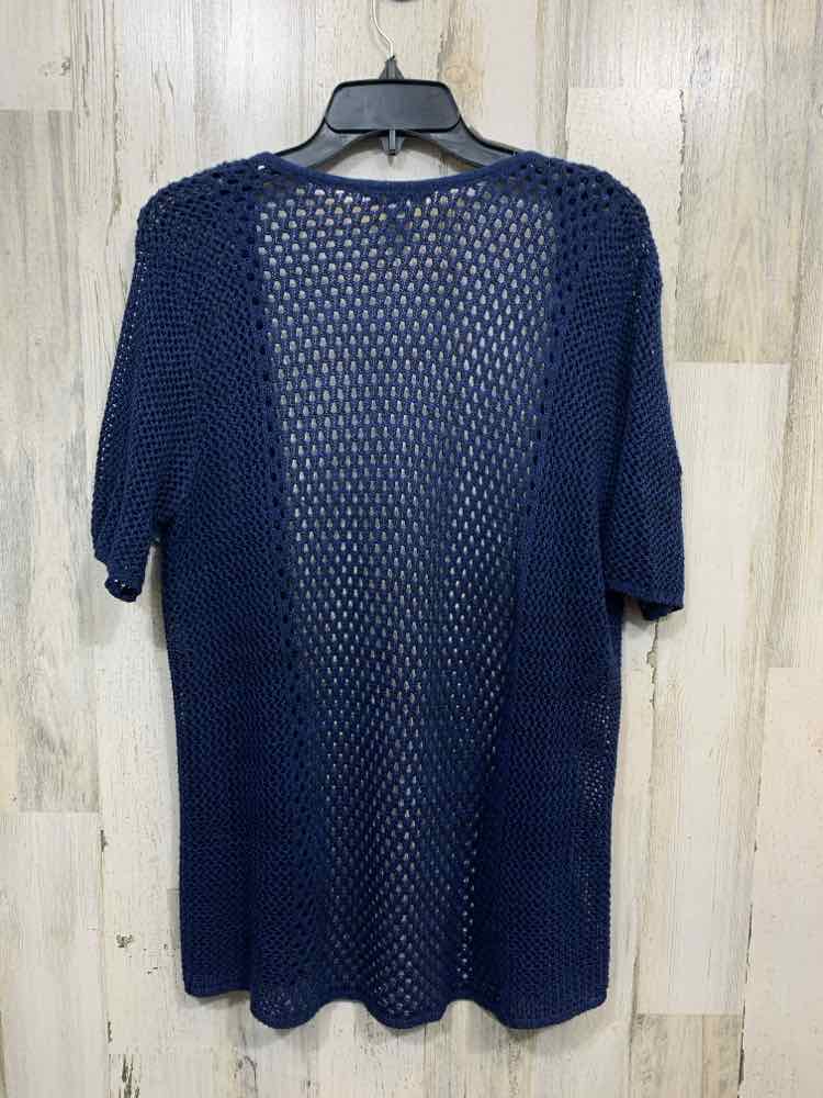 PRE-OWNED CHRISTOPHER & BANKS Size M Tops NAVY BLUE OPEN FRONT KNIT Cardigan