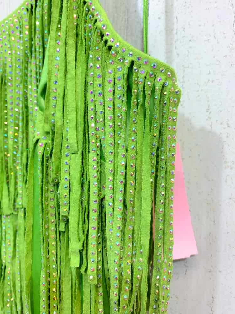 PRE-OWNED LANE 201 Dresses and Skirts Size L Lime Green RHINESTONE Dress/LIME GR