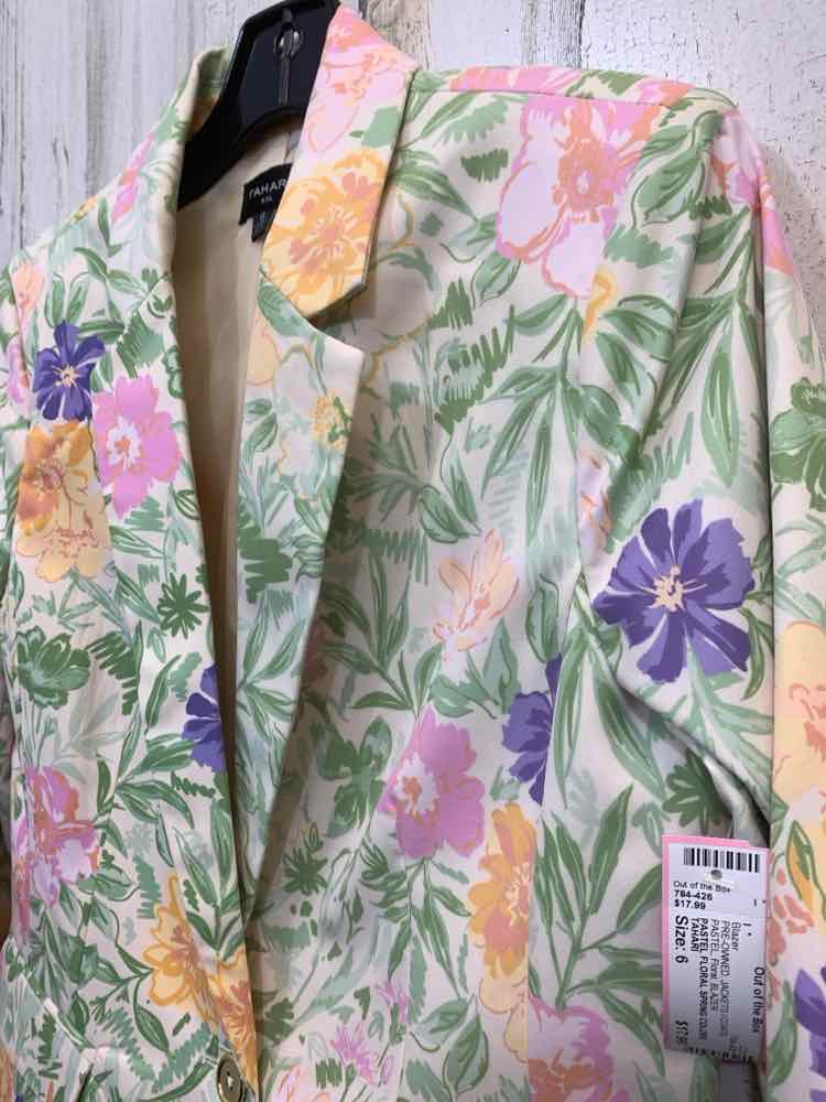 PRE-OWNED TAHARI JACKETS / COATS Size 6 PASTEL Floral BLAZER Blazer/PASTEL FLORA