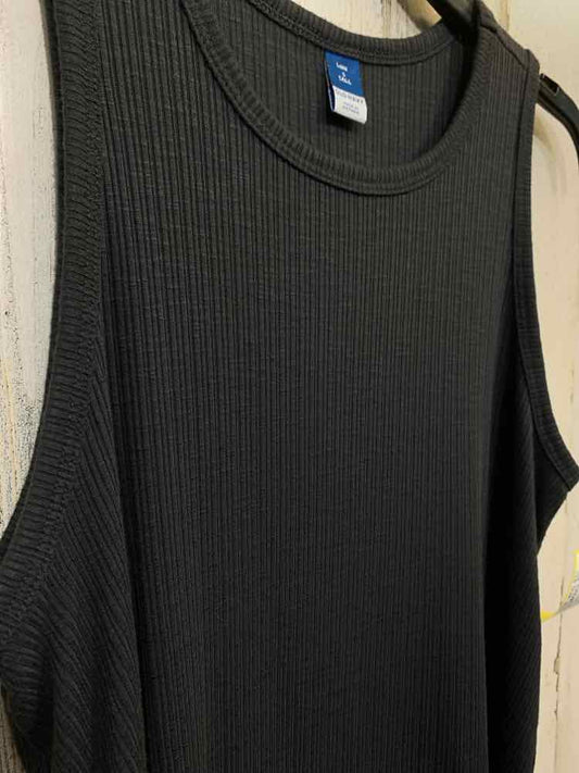PRE-OWNED OLD NAVY Tops Size S TALL CHARCOAL RIBBED/ SCOOP NECKLINE Tank Top