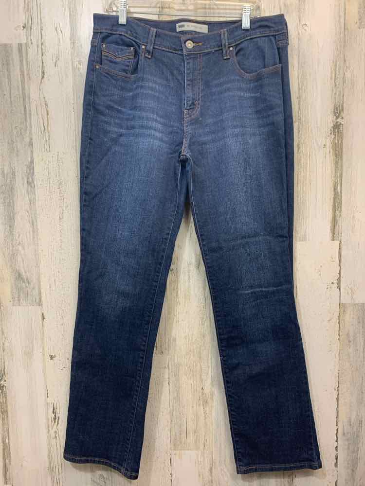 Size 12 Levi Strauss & Co BOTTOMS DARK BLUE Denim STRAIGHT Jeans
