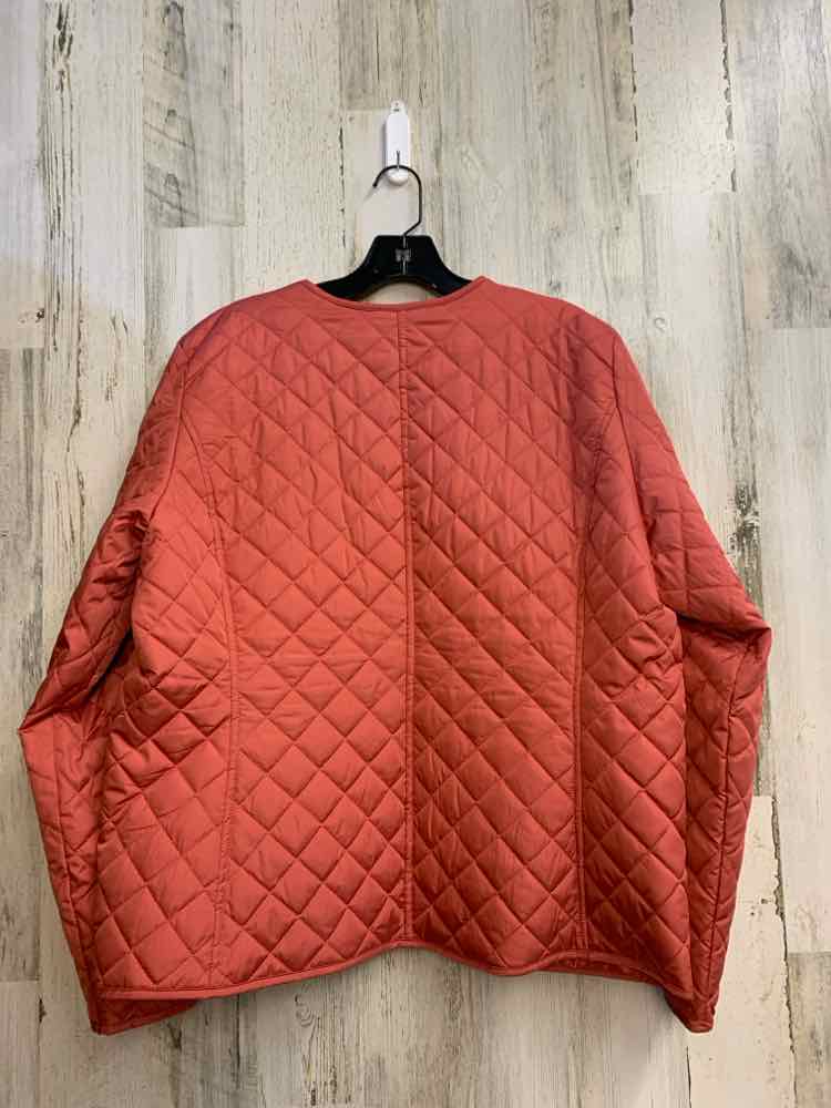 PRE-OWNED CROFT & BARROW Tops Size L Peach LONG SLEEVES Jacket/QUILTED BUTTON UP