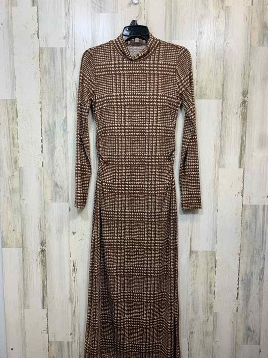 PRE-OWNED LOFT Dresses and Skirts Size S BRN/BGE Checkered LONG SLEEVES Dress