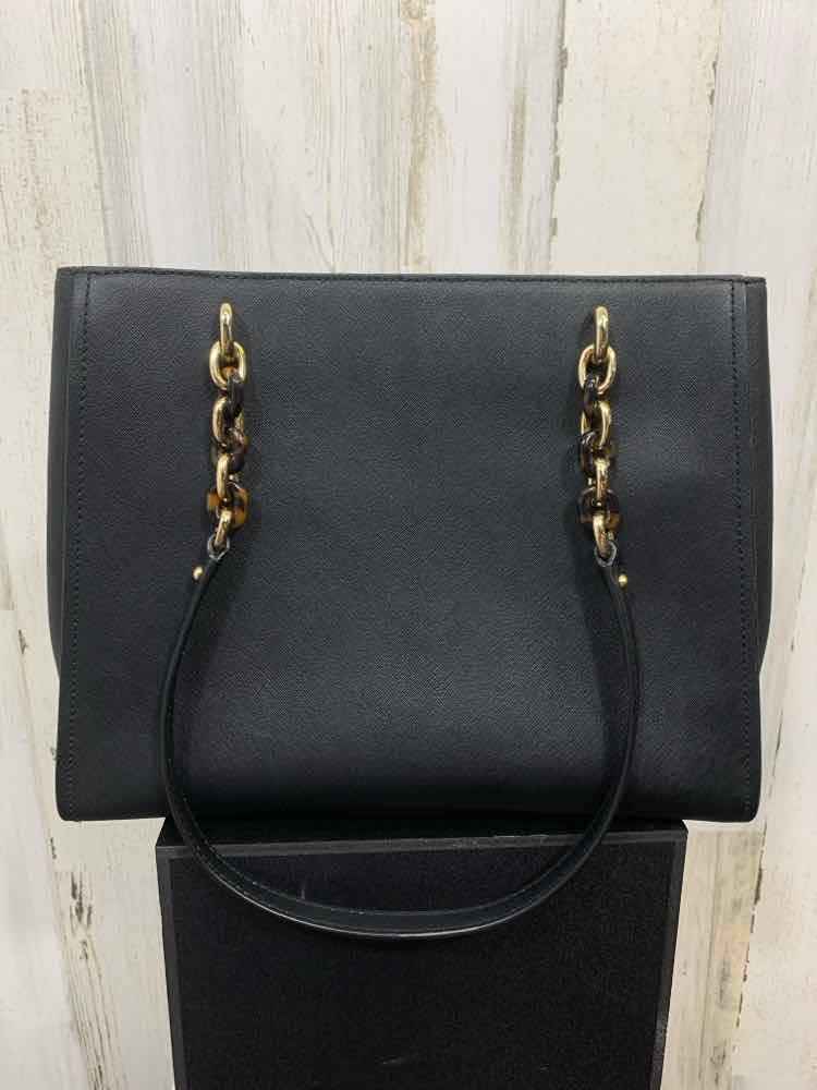 PRE-OWNED MICHAEL KORS Black Handbag/BLACK MICHAEL KORS SHOULDER PURSE W/ GOLD C