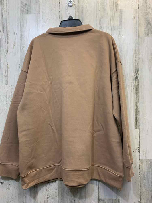 NWT MONDETTA Tops Size XXL Tan Solid PULL OVER TOP/TAN PULL OVER. HALF BUTTON UP
