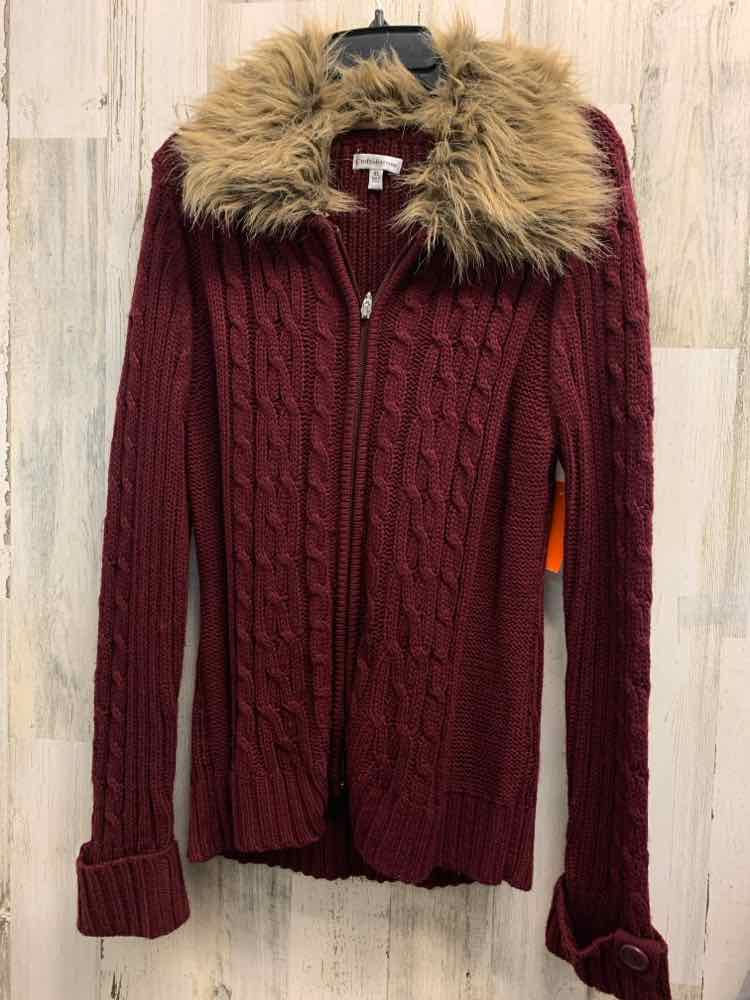 PRE-OWNED CROFT & BARROW/ TOPS Size XL WINE KNIT Sweater/WINE S
