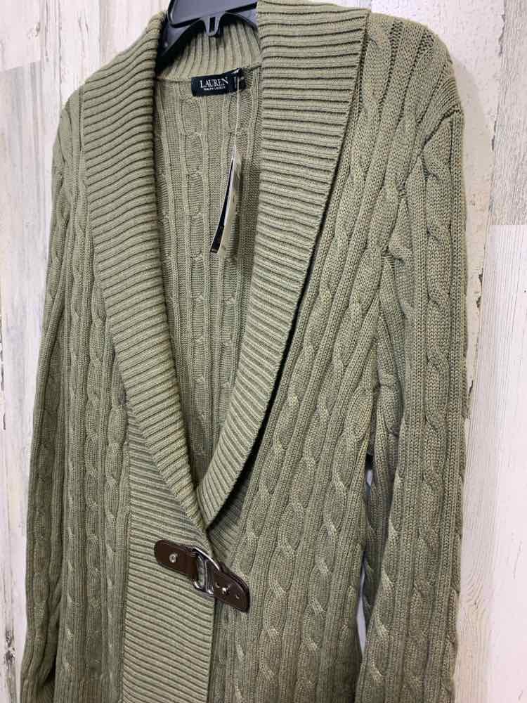 NWT LAUREN RALPH LAUREN Size XXL JACKETS / COATS Olive CABLE KNIT Cardigan