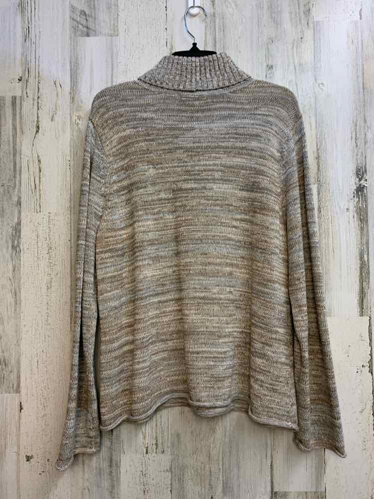 JEANNE PIERRE Tops Size XL GRAY/TAN SWEATER Sweater