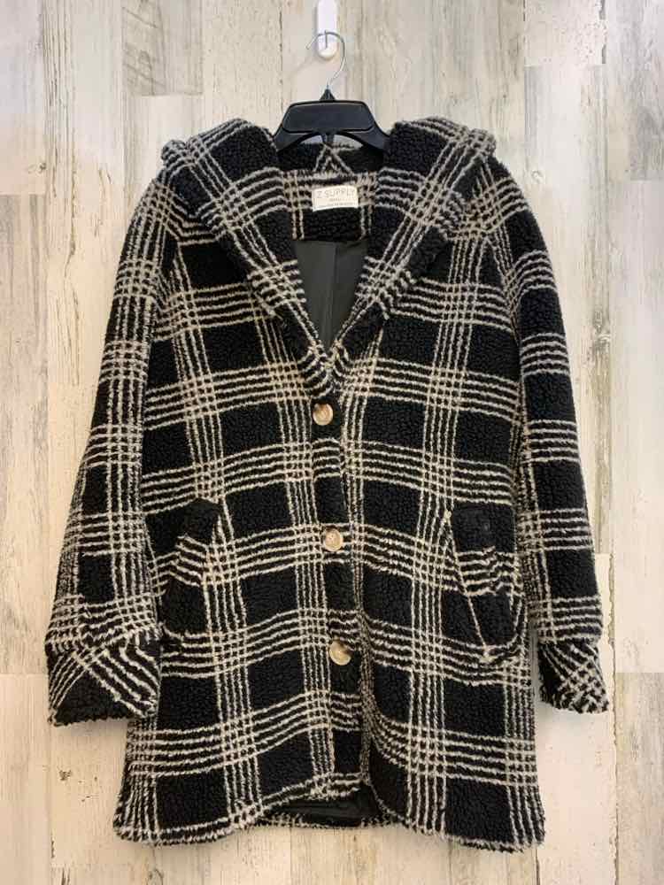 Z SUPPLY JACKETS / COATS Size S BLK/WHT Plaid COAT Coat