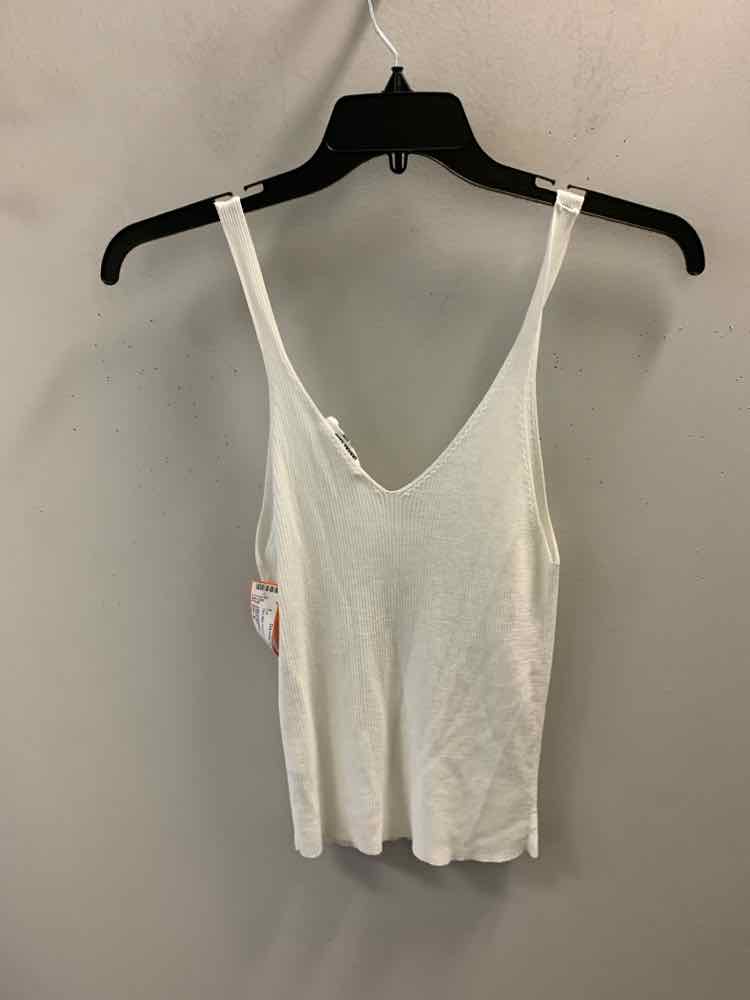 DOUBLE ZERO Tops Size M White SPAGHETTI STRAP TOP