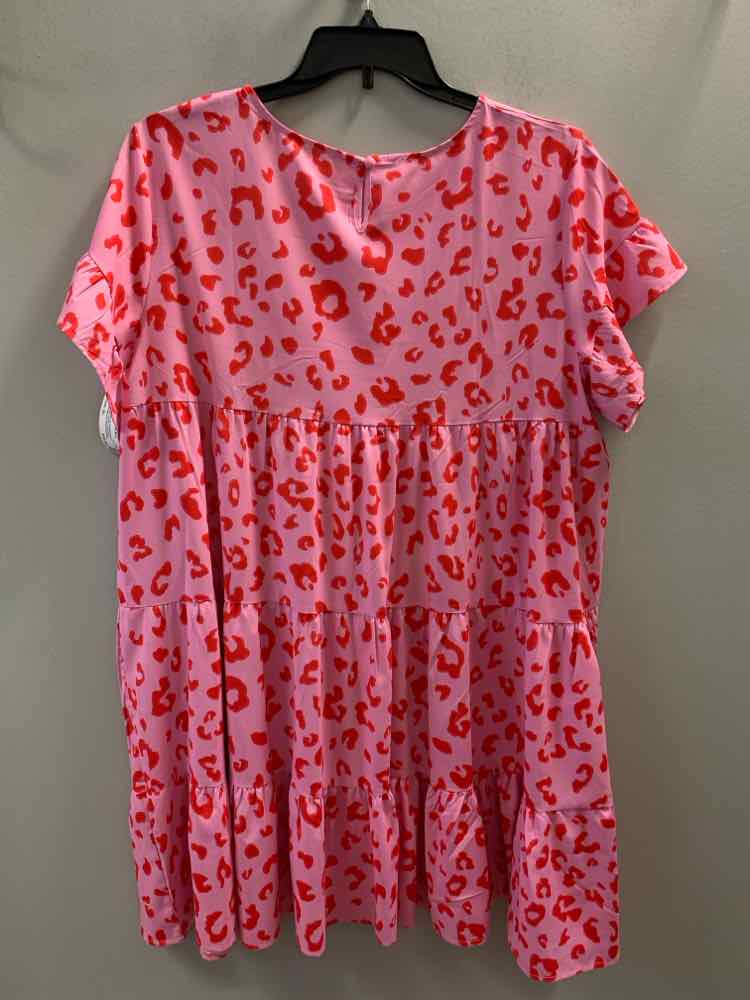 Dresses and Skirts Size XL PNK/RED/BLK Animal Print SHORT SLEEVES Dress