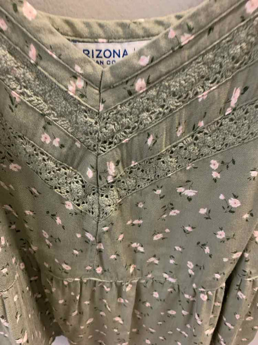 ARIZONA Tops Size S OLV/WHT Floral SPAGHETTI STRAP TOP