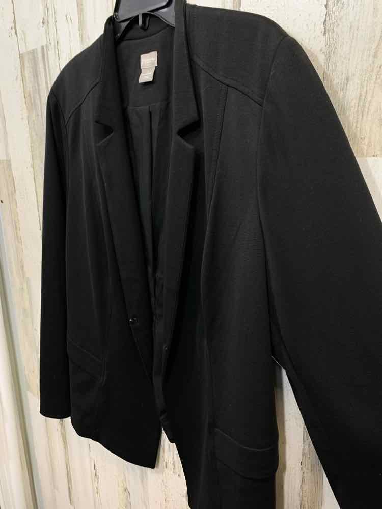 PRE-OWNED CHICO'S BLACK OPEN-FRONT BLAZER