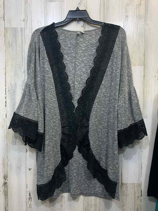 CATO PLUS SIZES Size 18/20 GRAY/BLK SPACE DYE CARDIGAN Cardigan