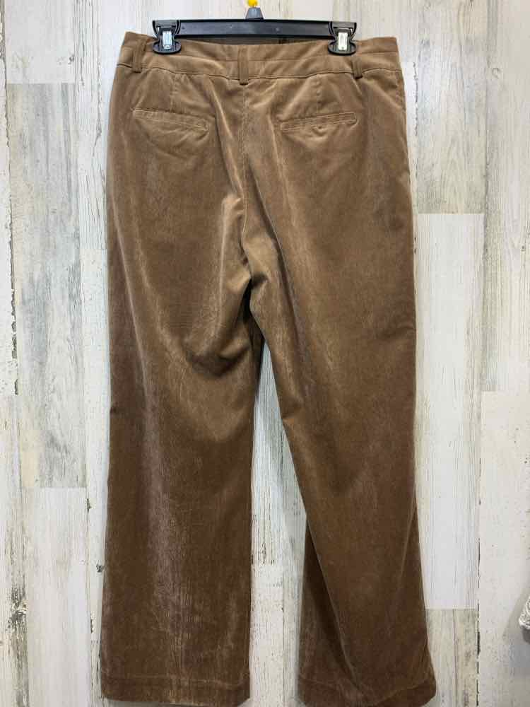 PRE-OWNED Size P12 COLDWATER CREEK BOTTOMS Brown Velvet Solid PANTS Pants/BROWN