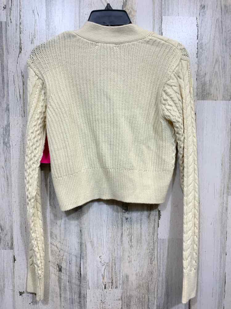 NWT ON 34TH Size XXS Tops Cream CABLE KNIT LONG SLEEVE/CROP BUTTON UP CARDIGAN