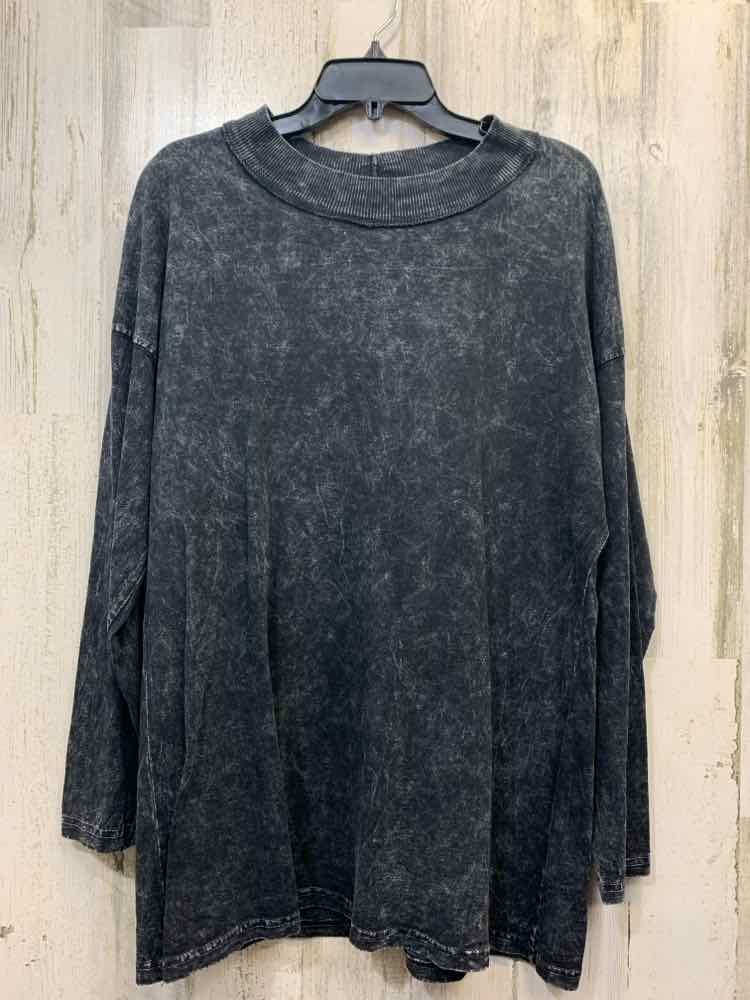 PRE-OWNED URBAN DAIZY Tops Size S CHARCL/GRAY TY-DYE SWEATER TOP/LONG SLEEVE CHA