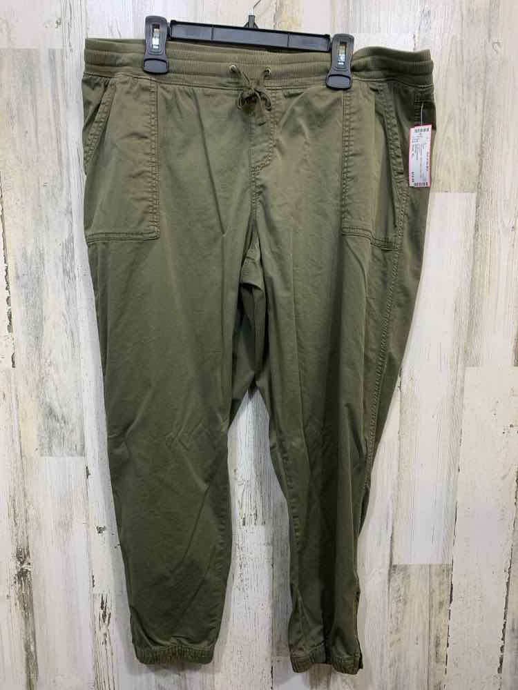 PRE-OWNED Size XL SONOMA BOTTOMS Olive Solid JOGGER Pants/OLIVE JOGGERS