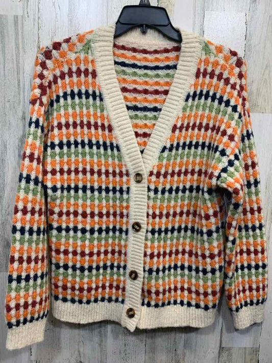 PRE-OWNED Tops Size XL BEIGE/ORGE/BRICK/NAVY/LIME DIAMOND SWEATER Sweater/BUTTON