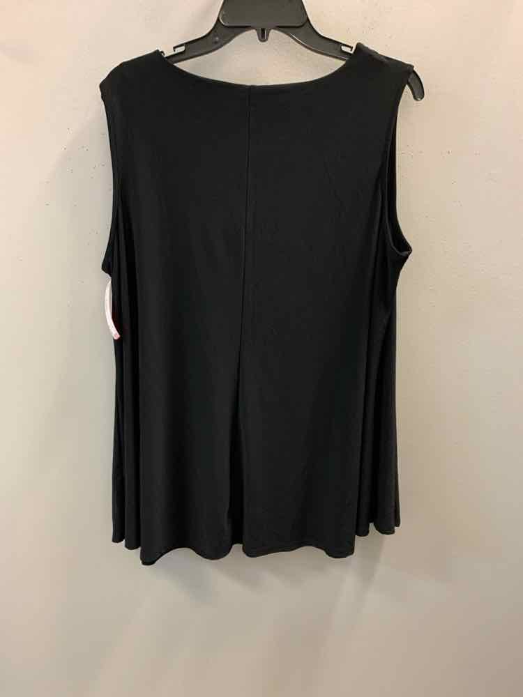 PRE-OWNED NEW DIRECTIONS PLUS SIZES Size 2X Black SLEEVELESS TOP