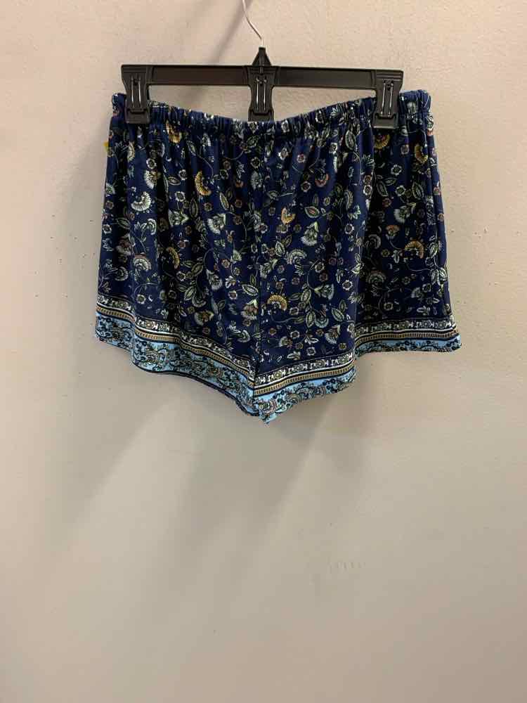 Size XL NO COMMENT BOTTOMS LT BLU/BLU/PCH/GRN/YEL Floral Shorts