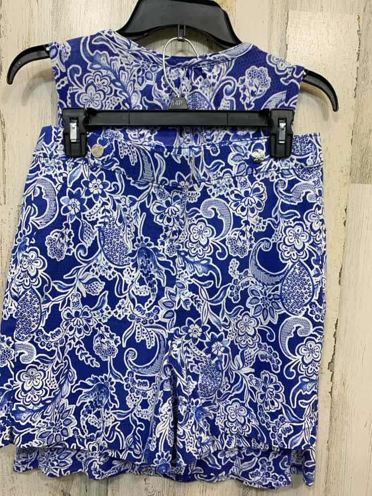 PRE-OWNED RAFAELLA Dresses and Skirts Size M BLUE/WHITE Paisley 2 PC SET/SPLIT N