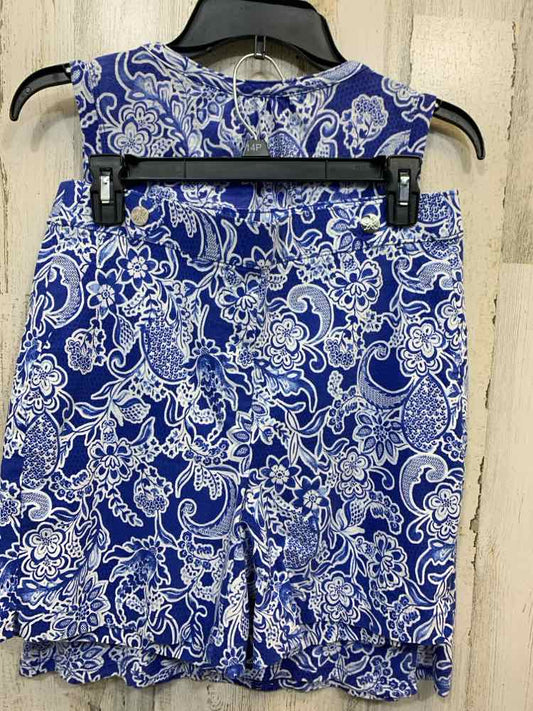 PRE-OWNED RAFAELLA Dresses and Skirts Size M BLUE/WHITE Paisley 2 PC SET/SPLIT N