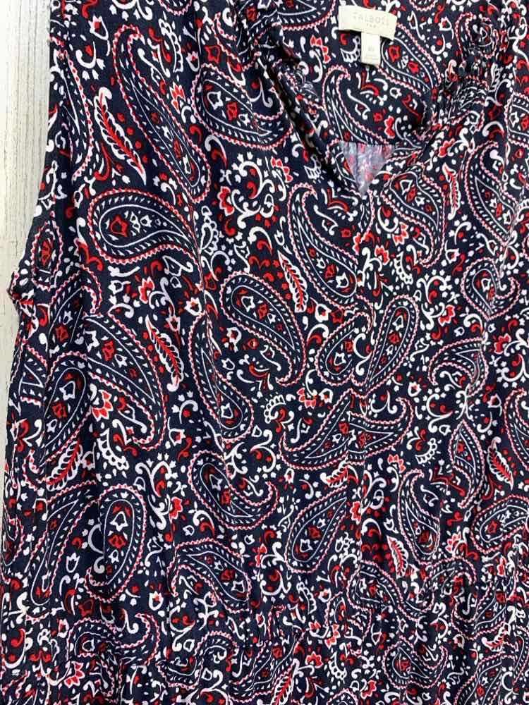 PRE-OWNED TALBOTS Dresses and Skirts Size 10 NAVY/WHITE/RED Paisley Dress/PAISLE