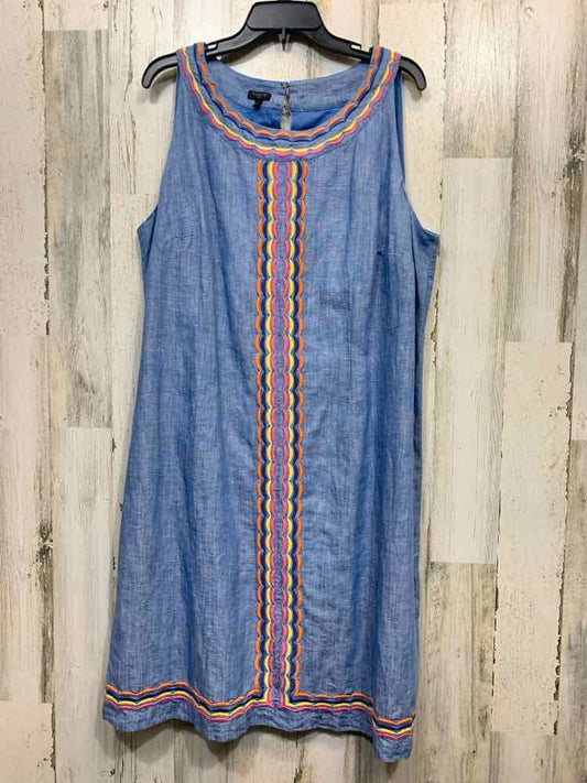 PRE-OWNED TALBOTS Dresses and Skirts Size 16W BLUE/YELLOW/PINK/ORANGE Dress/HIGH