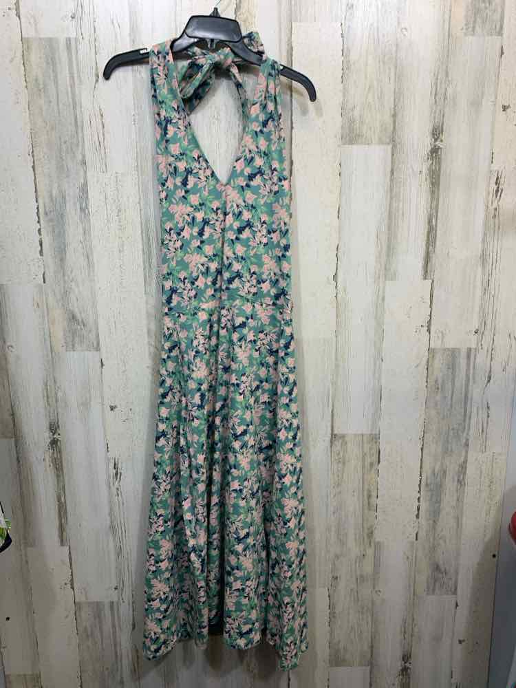 NWT PACT Dresses and Skirts Size L BLUE/GREEN/PINK Floral HALTER Dress