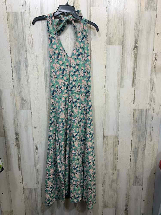 NWT PACT Dresses and Skirts Size L BLUE/GREEN/PINK Floral HALTER Dress