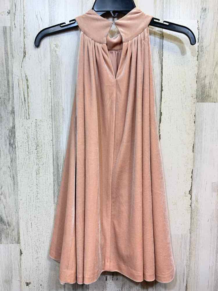 PRE-OWNED FRENCH CONNECTION Tops Size L BLUSH Velve HALTER TOP