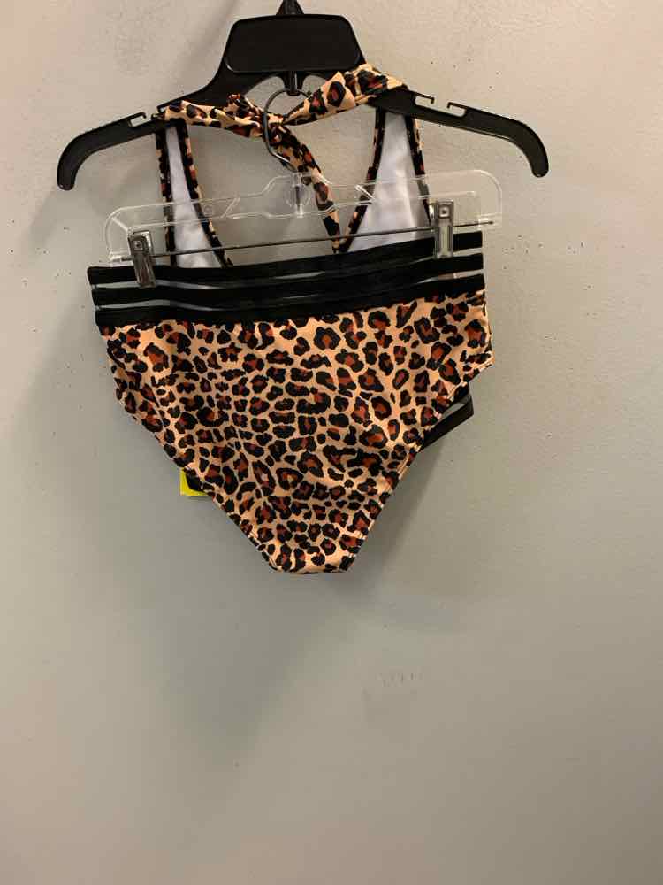 SHEIN Swimwear Size L TAN/BRN/BLK LEOPARD Swimsuit