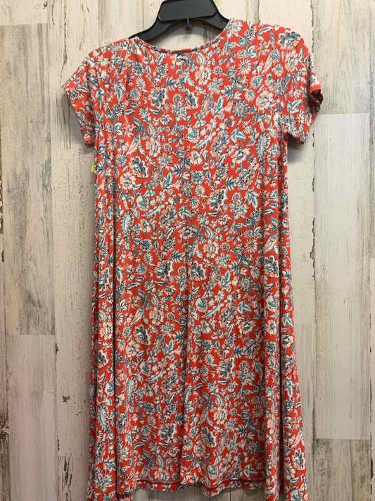 PRE-OWNED OLD NAVY Dresses and Skirts Size S ORANGE/WHITE/AQUA Floral Dress/FLOR