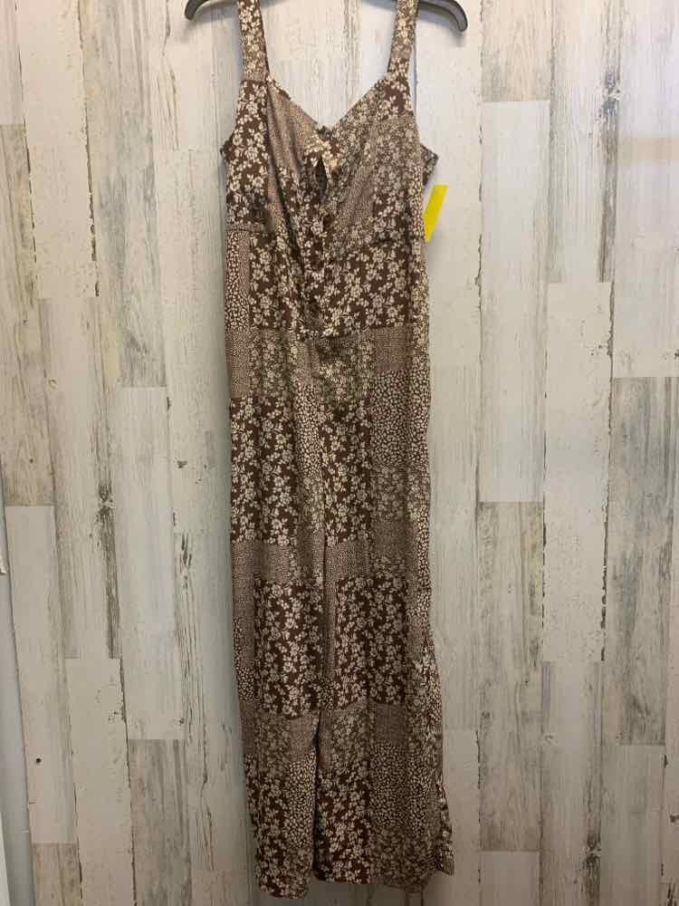 PRE-OWNED Size M EASEL Tops BROWN/WHT Floral JUMPER Jumper/FLORAL TANK JUMPER