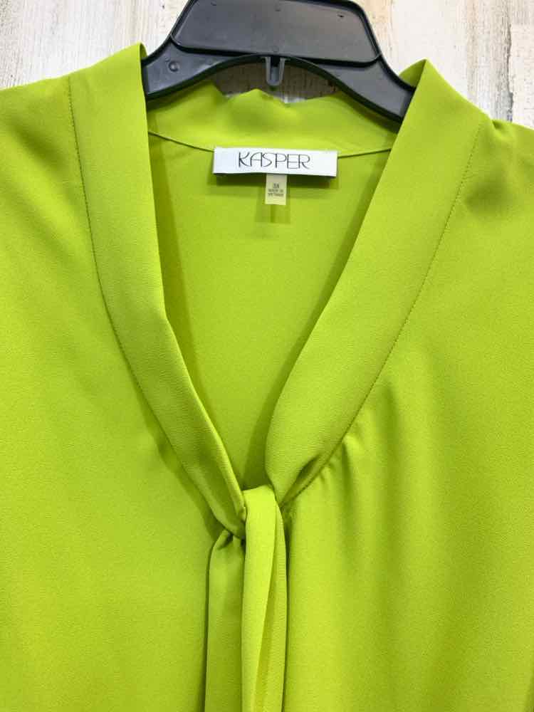 NWT KASPER PLUS SIZES Size 2X LIME Solid SLEEVELESS Blouse/LIME SLEEVELESS TOP.