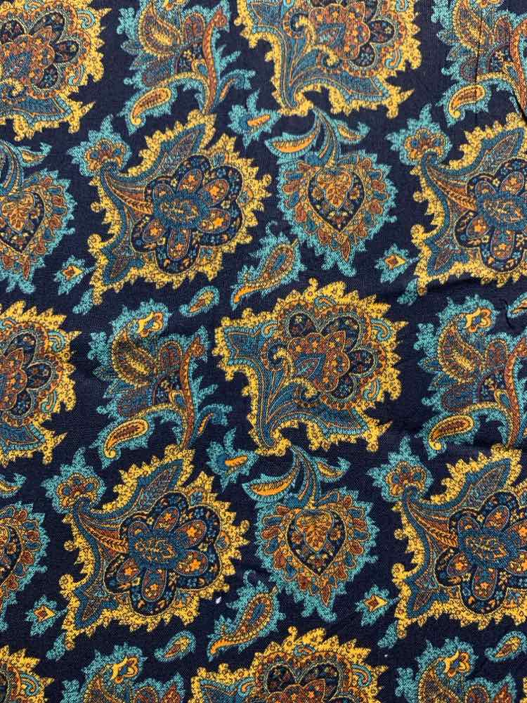 NWT TAMSY Dresses and Skirts Size L NAVY/YEL/GRN Paisley SHIRT DRESS Dress