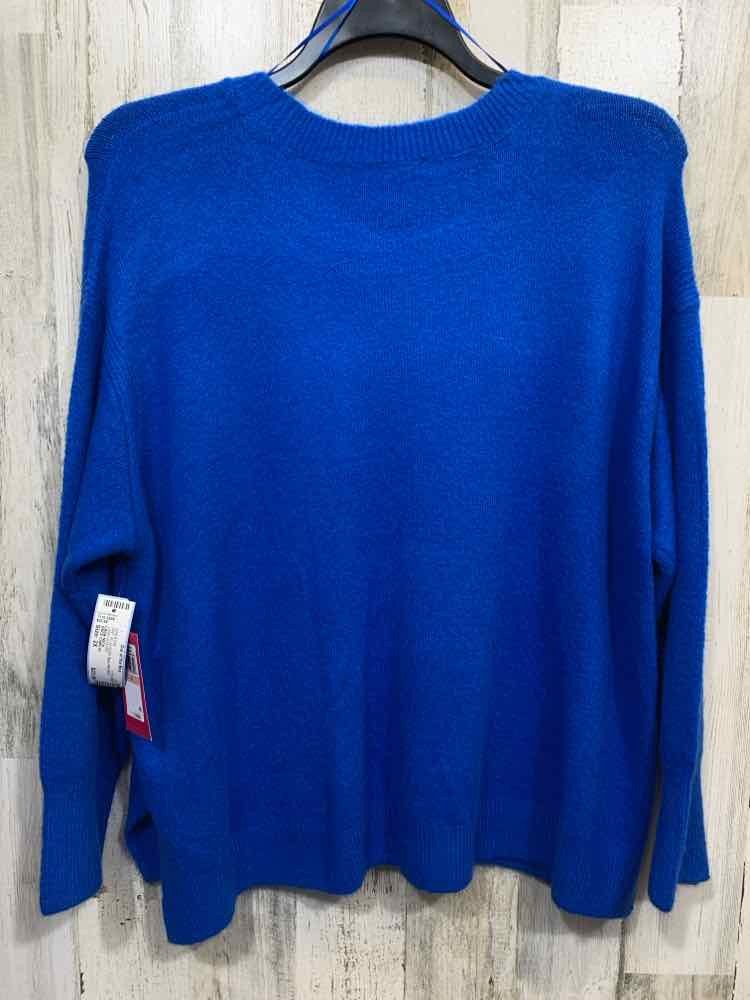 NWT VINCE CAMUTO Size 2X PLUS SIZES Blue RIB KNIT LONG SLEEVES SWEATER