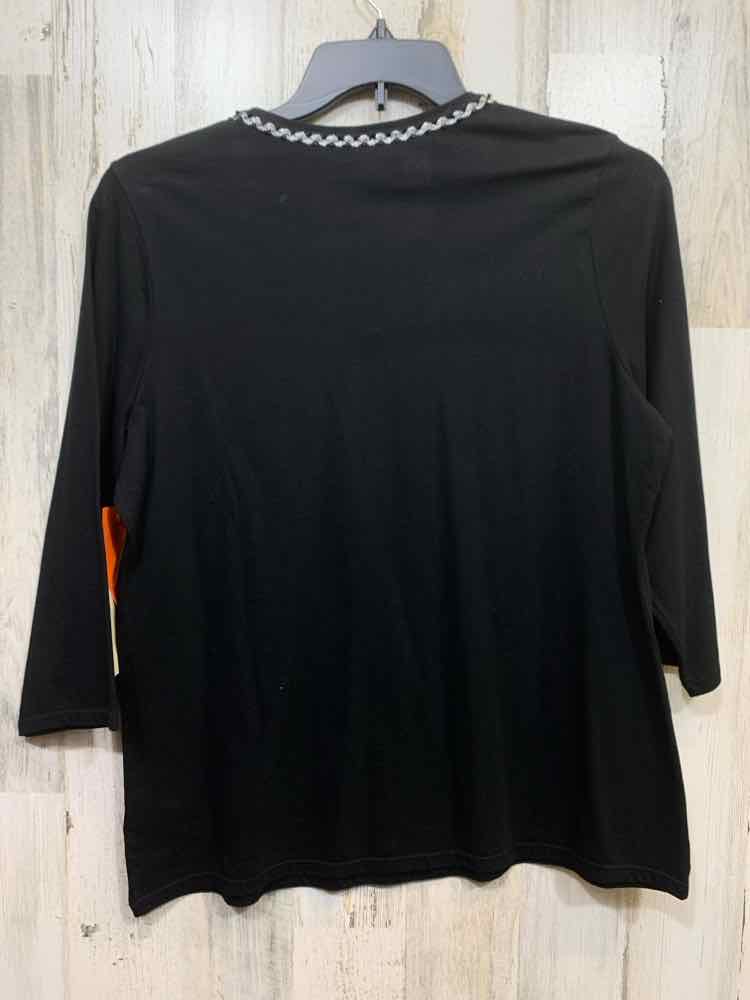 NWT COLDWATER CREEK Size L Tops Black LONG SLEEVES Blouse