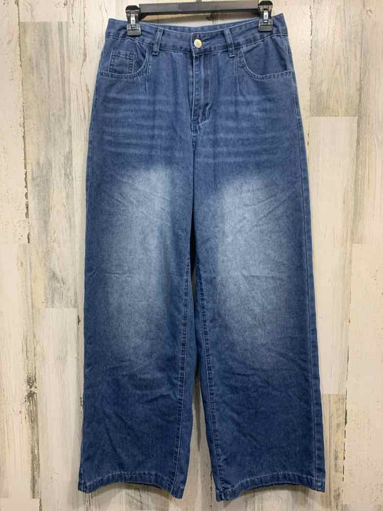 PRE-OWNED Size M BOTTOMS Blue DENIM WIDE LEG Jeans/MEDIUM WASH WIDE LEG DENIM PA